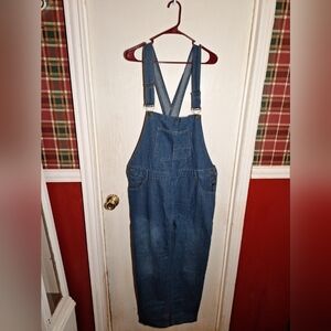 NEW  XL WOMENS OVERALLS DARK BLUE DENIM
